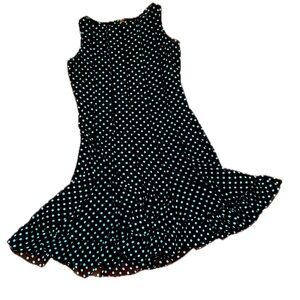 Vintage Silk Polka Dot Sleeveless Dress